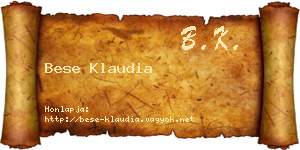 Bese Klaudia névjegykártya